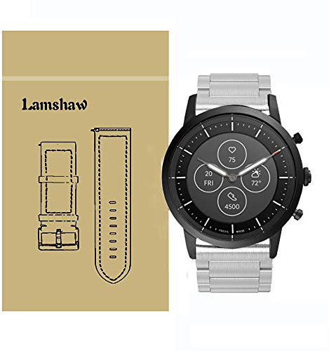 LvBu Armband Kompatibel mit Fossil Collider HR, Classic Edelstahl Uhrenarmband für Fossil Hybrid Smartwatch HR Collider/Fossil Collider Hybrid Smartwatch (Silber)