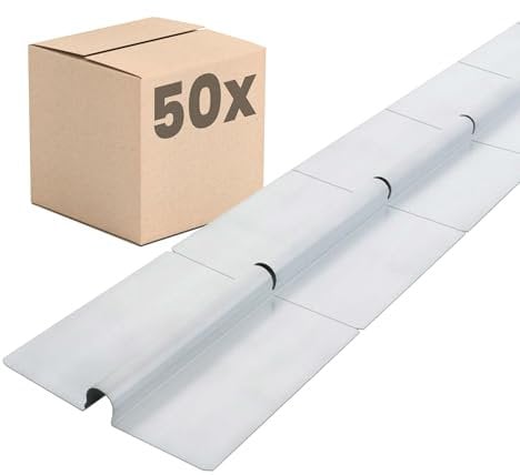 Dalsys Wärmeleitblech Fußbodenheizung für 14mm Heizungsrohr, 75cm, 50 Stück, Silber, mit Sollbruchstelle für gleichmäßige Wärmeverteilung
