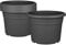 BigDean 6X Blumentopf Ø 50 cm Farbe Anthrazit Kunststoff Pflanztopf Containertopf Übertopf Pflanzkübel rund 50 x 35 cm