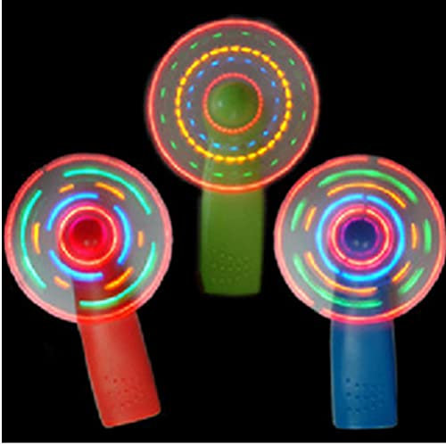 TOSSPER 3pcs Amusant Plastique Couleur Ventilateur Portable Mini Ventilateur d'air Éclairage Jouets Lumineux Cadeau