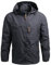 Panegy Veste Coupe Vent Décontracté Jacket Sport Homme Blouson à Capuche Amovible Manteau à Manches Longues Jogging Alpinisme Outdoor Coat Gris Foncé Étiquette 3XL(EU L)