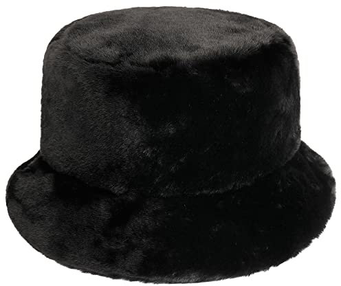 Mimfutu Winter Fischerhut Fluffy Bucket Hat für Damen Herren (Schwarz)