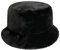 Mimfutu Winter Fischerhut Fluffy Bucket Hat für Damen Herren (Schwarz)