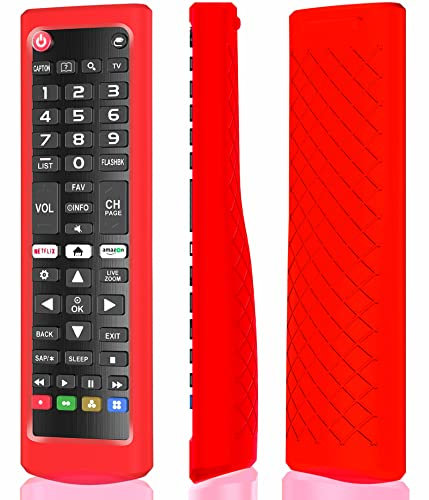 Case for LG TV Remotes, Remote Cover for LG Smart TV Remote Control AKB75095307 AKB75375604 AKB74915305 Original, Replacement Silicone Skin Sleeve Red