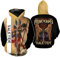 WSXJJ 3D Wikinger Tattoo Thor Hammer Herren Sweatshirt, Nordischer Odin Walhalla Hoodie Lässiger Pullover Straßenjacke,Valkyrie Zipper,XL