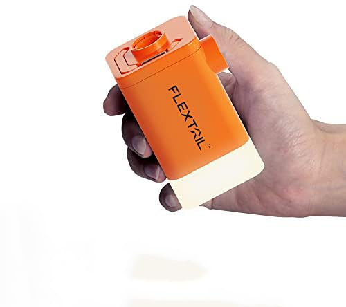 FLEXTAILGEAR MAX PUMP 2 PLUS, Portable Electric Air Pump, 4.5kpa, 20-200lm LED Light, 4800mAH Rechargeable Battery,High Flow 300L/min, Fast In/Deflating, Air Mats, Swimming Rings, Vacuum Bags