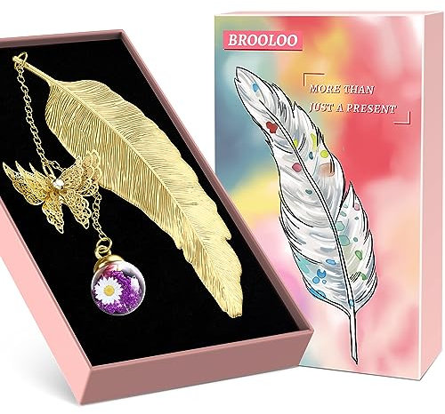 Idee Cadeau Anniversaire Femme Original: Cadeau Fête Des Mères Marque Page Metal Plume Cadeau Personnalisé Maitresse D'école Cadeau Maman Grand Mere Fille Soeur Copine Professeur Utile Gadget Insolite
