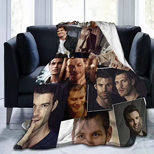 Kuschelige Plüsch-Elijah-Thow-Decke Mikaelson-Flanelldecke, Bettwäsche, warmes Fleece, weiche Decke für Sofa, Couch, Wohnzimmer, Büro, Auto, Camp, Stranddecken, 127,4 x 101,6 cm