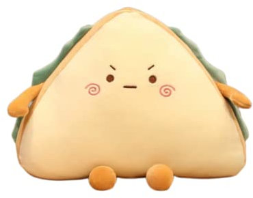 LAARNT Cartoon wütend Ausdruck Sandwich Form Kissen, weicher Plüsch Brot Kissen, Heimtextilien für Sofa, Bett, Stuhl, Büro, Auto, niedlich Essen Puppe, Geburtstag 30cm