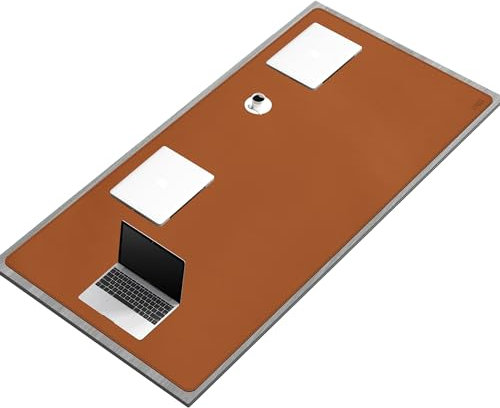 Vyaaa Tapis de Bureau en cuir, 160 x 80cm Sous Main Bureau, Double face Tapis de Souris, pour la maison ou le bureau (Marron)