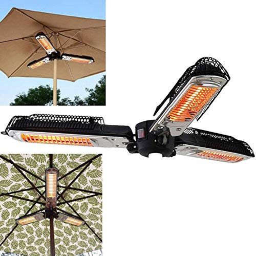 Folding Outdoor Electric Infrared Space Heater,Electric Patio Umbrella Heater, with 3 Heating Panels for Pergola or Gazabo for Outside Garden Terrace Home Essential (A)