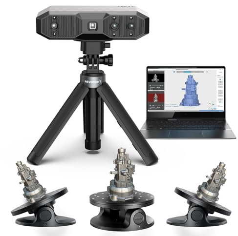 Revopoint MINI 2 3D Scanner mit Drehteller und Stativ, 0,02 mm Präzisions 3D-Scanner für 3D-Drucker und Modellierung, einer Scangeschwindigkeit von bis zu 16 FPS, Anti-Shake 9-Achsen-IMU