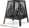 VonHaus Fire Pit – Firepit for Outdoor, Garden, Patio – Portable & Lightweight with Flame Design, Black Steel, Fire Poker & Mesh Guard Included – Use Wood or Charcoal to Fuel