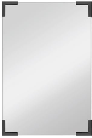MCS Rahmenloser Eckspiegel aus Metall, 61 x 91 cm, Schwarz
