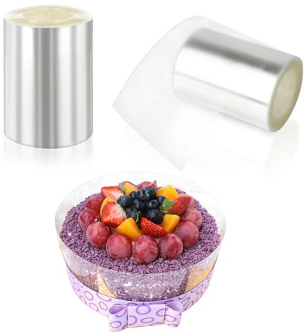 Cake Collar 6cm, Acetate Cake Collars Roll Clear Acetate Sheets Baking Crafts Cake Wrapping Edge Decorating, 10m/393inch Professional Plastic Sheet Cake Strips Transparent Mousse Cake Supplies