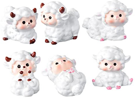 Supvox 6stücke Kreative DIY Bonsai Schaf Figuren Aus Resin Garten Dekoration Kunstharz Schafe Für Innen Und Außen Niedliche Landschaftsornamente Für Garten Und Zuhause