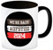 St. Pauli Aufstieg 2024 Kaffeebecher in schwarz mit Spruch We're back We're back Hamburg Reeperbahn Landungsbrücken Hafen Wappen