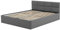 Mebligo - Polsterbett 160x200 mit Bettkasten, Bettgestell, Doppelbett mit Lattenrost, Schlafzimmer Bett mit Kopfteil, Stauraumbett Monos, Bett Ohne Matratze - Graphit (Trinity 15)