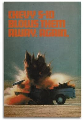 Pickup Car Poster 1983 Chevy S-10 4x4 Dekoratives Gemälde Leinwand Kunst Bild 40 x 60 cm