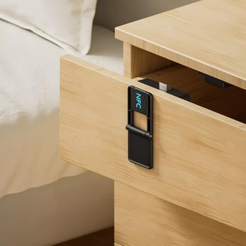 Cerradura de gabinete, cerraduras electrónicas inteligentes NFC para cajón, cerradura de tarjeta sin taladro para armario de madera, muebles de despensa