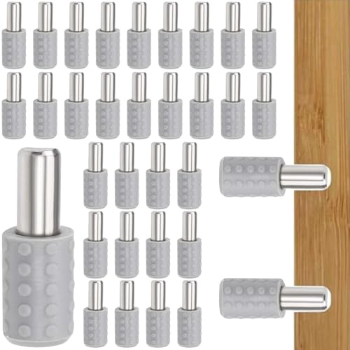 40 Stück Regalbodenträger 5mm, Bodenträger für Einlegeboden Halter, Regalbrett Halterung mit Ring für Bohrung, Regalhalter, Regalbretthalter, für Möbel, Schränke, Bücherregale, Regale