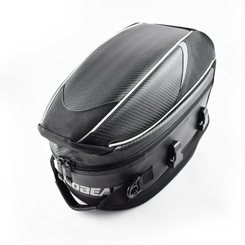 QQLADY Hecktasche Motorrad für BMW Motorrad R 1250 GS Adventure, Motorrad Rücksitztasche, Wasserdicht Erweiterbar Sozius Gepäcktasche, Große Kapazität Motorrad Hecktasche Zubehör,B Black+White