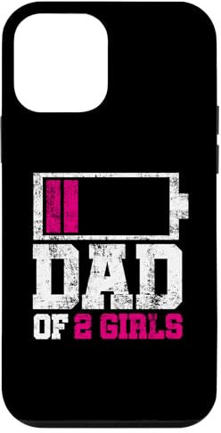 DAD of 2 Girls Funny Low Battery Men Daddy Gift Father's Day Case for iPhone 12 mini