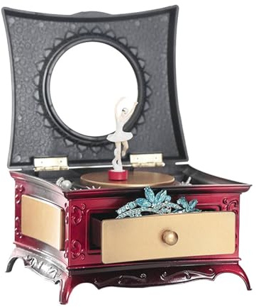 Zyntora Schmuck Organizer Ballerina - Rotierende, tanzende Kinder-Schmuckkästchen mit Musik für Mädchen | Spieluhr mit Ballerina und Aufklebern für Geburtstag, Schlafzimmer, Schmuck, Geburtstag,