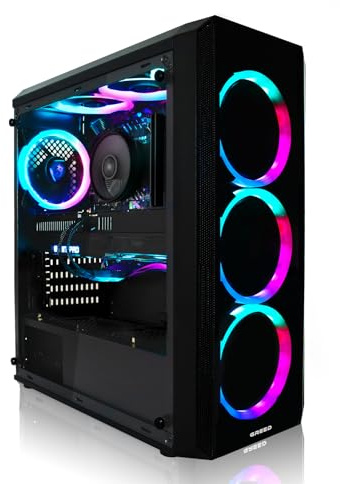 Greed® MK2 Power - High End Gaming PC - AMD Ryzen 7 5700X + AMD Radeon RX 9070 16GB - Schneller RGB Computer + 4K Raytracing Rechner mit 4,6 GHZ - 16GB DDR4 RAM - 1TB SSD - WLAN + W11 Pro