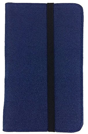 Pochette en feutre pour organiser son sac, étui pour tablette avec porte-cartes, universel 18 cm - 26 cm, pour Samsung, iPad, Huawei, Medion, Archos, Lenovo, Trekstor - Bleu - bleu foncé, 9.1 - 10.1''