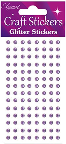 Eleganza Glitter Gems-4mm Lavender, Synthetic Material, Purple, 16.4 x 7.5 x 0.3 cm