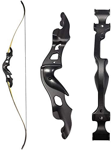 MILAEM Bogenschießen 58 Takedown Recurve Bogen Metal Riser Jagdbogen 20 25 30 35 40 45 50 55lbs Sportbogen Rechtshänder Langbogen Outdoor Jagd Erwachsener Bogen (20lbs)