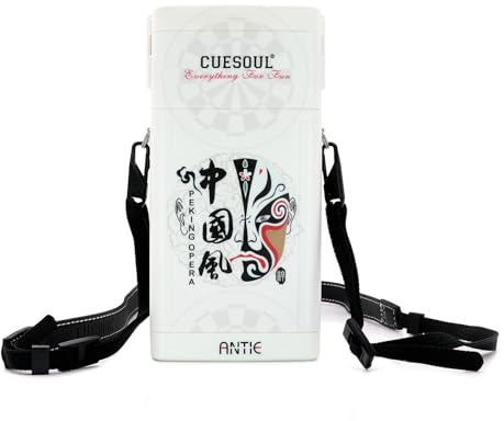 CUESOUL ANTIE Hard Dart Case für 6 Steel Tip Darts/Soft Tip Darts and Extra Dart Tips, Shafts and Flights, Durable Use