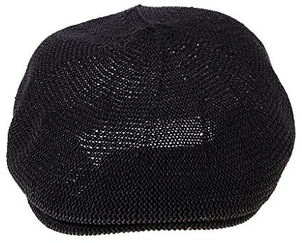 Oshhni Hombres Transpirable Verano Paja Sol Sombrero Newsboy Hiedra Gorra Cabbie Plana Gorra Plana, Negro, 58cm