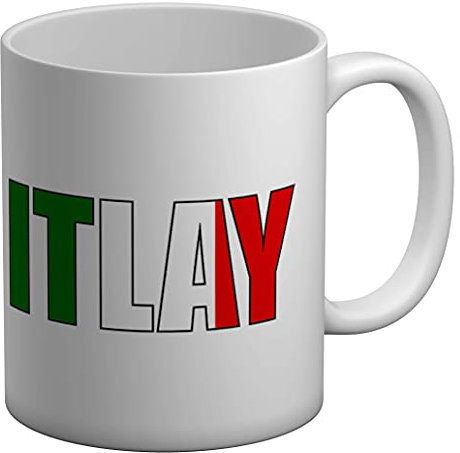 Shopagift Italy and Flag White 11oz Large Mug Cup