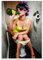 wandmotiv24 Poster als Wanddeko, Größe Din A4, Frau trinkend auf Toilette, Fotografie, Lustig, Flasche, Moderne Wanddeko, Wandbilder, Deko, Bild M0067