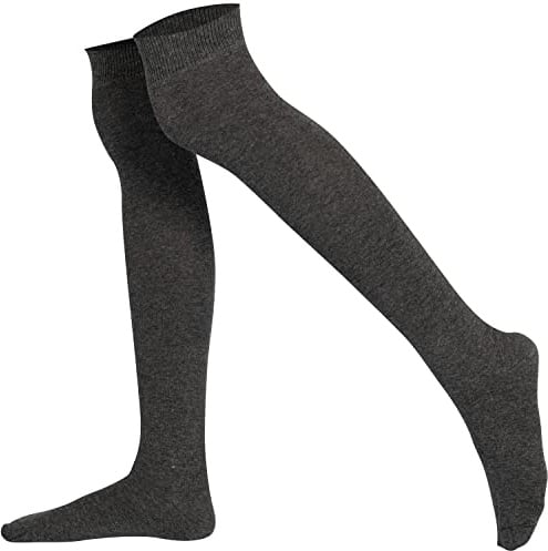 Mysocks Unisex-Overknee-Socken, nahtlose Zehenpartie, feinste gekämmte Baumwolle