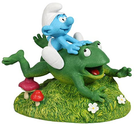 Smurfs AquaDella Aqua Della, Die Schlümpfe Waldfroschfigur 13 x 8,2 x 11,4 cm, sehr detailliert und aus Polyesterharz gefertigt, ungiftig und pH-neutral, für Süß- und Salzwasseraquarien
