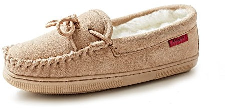 Reissner Lammfelle | Engel Hausschuh Moccasin | Veloursleder | Innenfutter echtes Merino Lammfell | beige 46