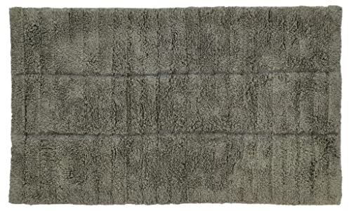 Zone Denmark Tiles Badematte, Badteppich rutschfest, Duschvorleger fürs Badezimmer aus 100% Baumwolle, Waschbar, 80 x 50 cm, Olivgrün