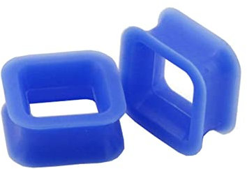 Homxi 2 PCS Tunnel Set 10 mm,Ear Plug Silicone Plugs Ohrringe Herren 00G Quadrat Ear Plug Set Blau