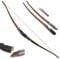 Bogenschießen Takedown Traditioneller Langbogen Recurve Bogen und Pfeile Set Abnehmbarer Jagdbogen Triangle Longbow 20-55lbs Horsebow für die Jagdpraxis für Erwachsene (55lbs, Typ 2: Bogen)
