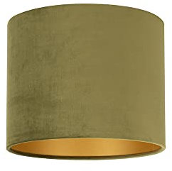 Uniqq Lampenschirm Velours grün Ø 30 cm - 20 cm hoch, (UL015)