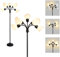 FIRVRE Stehlampe mit 5 Flammig Moderne Stehleuchte, Wohnzimmer Vintage Leselampe, E27 Schwarz mit Drehschalter, 360°Drehbarer Lampenhalter, Retro Standlampe für Büro Schlafzimmer Sofa Studio