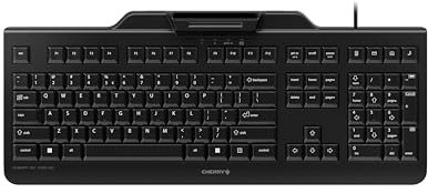 CHERRY KC 1000 SC, layout ceco, tastiera QWERTY, tastiera di sicurezza cablata con terminale smart card integrato, Blue Angel, nero