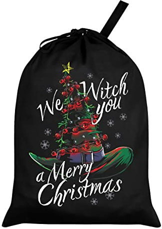 Grindstore We Witch You A Merry Christmas Santa Sack Schwarz 46x60cm