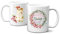 online-hut - Tasse - Kaffeetasse - Kaffeebecher - Ostertasse - Ostern - personalisierbar - Dein Name - Osterhase - Blumenkranz - Rot- OT-18