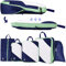 AiQInu Packing Cubes Compression, 5 Stück Packtaschen Kompression Koffer Organizer Set mit Wäschebeutel und Schuhbeutel Ultraleicht, Erweiterbar, Reisepack Organizer für Handgepäck (Dunkelblau)