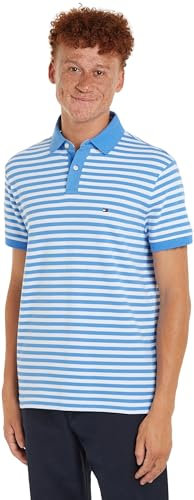 Tommy Hilfiger Herren Poloshirt Kurzarm Core 1985 Regular Fit, Mehrfarbig (Blue Spell/White), S