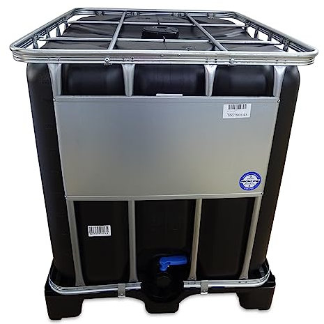kanister-vertrieb® 1000l IBC Wassertank in SCHWARZ für Trinkwasser auf PE-Palette NEU (Non-UN)